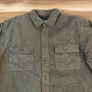 Field & Stream Mens Flannel Shirt XL Button Up Long Sleeve Green Cotton Blend